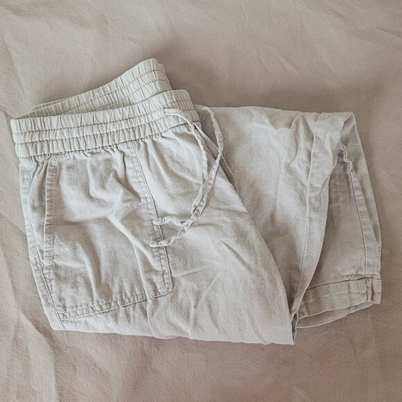 Old Navy Women's Mid-Rise Linen-Blend Cropped Pants - M - Picture 3 of 7